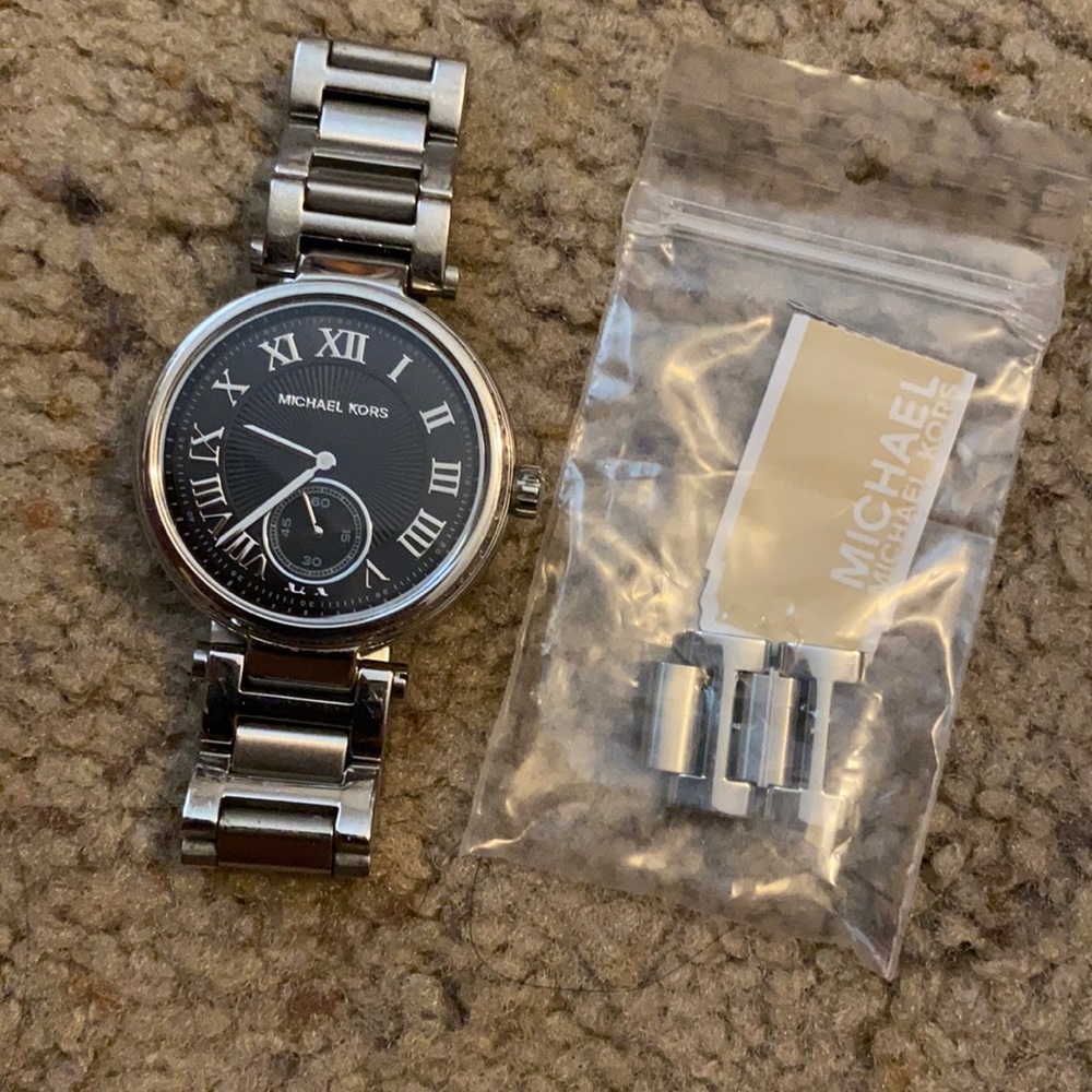 Silver Michael Kors Watch with Rhinestones